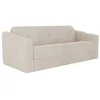 Image de Canapé 4 places convertible express en tissu texturé beige - Couchage lattes larges 160 cm - Matelas 22 cm avec mémoire de forme -
