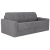Image de Canapé 3 places convertible express en tissu texturé gris - Couchage lattes larges 140 cm - Matelas 22 cm avec mémoire de forme -