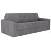Image de Canapé 4 places convertible express en tissu texturé gris - Couchage lattes larges 160 cm - Matelas 22 cm avec mémoire de forme -