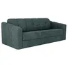 Image de Canapé 3 places convertible express en tissu texturé bleu canard - Couchage lattes larges 140 cm - Matelas 14 cm - DARIELO