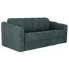 Image de Canapé 3 places convertible express en tissu texturé bleu canard - Couchage 140 cm - Matelas 18 cm - DARIELO