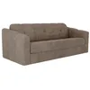 Image de Canapé 4 places convertible express en tissu texturé taupe - Couchage lattes larges 160 cm - Matelas 14 cm - DARIELO