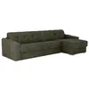 Image de Canapé dangle réversible convertible express en tissu texturé vert kaki - Couchage lattes larges 160 cm - Matelas 22 cm avec