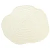 Image de Tapis organique en relief 100% laine tufté main- D. 160 cm - Ivoire - 2100g/m² - ORENIA
