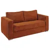 Image de Canapé 4 places convertible express en velours côtelé terracotta - Couchage 160 cm - Matelas 18 cm LORETO