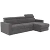 Image de Canapé dangle réversible convertible express en tissu chenille gris anthracite - Couchage à lattes larges 160 cm - Matelas 22 cm