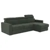 Image de Canapé dangle réversible convertible express en tissu chenille vert - Couchage à lattes larges 140 cm - Matelas 18 cm VIZIR
