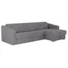 Image de Canapé dangle réversible convertible express en tissu texturé gris - Couchage 140 cm - Matelas 18 cm - DARIELO