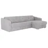 Image de Canapé dangle réversible convertible express en tissu texturé gris clair - Couchage 140 cm - Matelas 18 cm - DARIELO