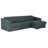 Image de Canapé dangle réversible convertible express en tissu texturé bleu canard - Couchage 140 cm - Matelas 14 cm - DARIELO
