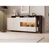 Image de Buffet 4 portes et 4 niches avec LEDs - Beige et Naturel foncé - IDESIA