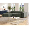 Image de Canapé d'angle gauche en tissu chenille vert CALESO de Maison Céphy