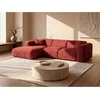 Image de Grand canapé d'angle gauche en tissu texturé rouge POGNI de Maison Céphy
