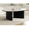 Image de Table basse en marbre et placage chêne - Beige et noir - CORMINA