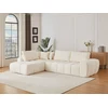 Image de Canapé d'angle gauche compressé en tissu texturé beige LAVEZO