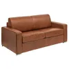 Image de Canapé 3 places convertible express en cuir de buffle vintage caramel - Couchage 140 cm - Matelas 18 cm CALITO
