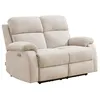 Image de Canapé 2 places relax électrique massant en tissu chenille beige KOCENI