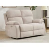 Image de Canapé 2 places relax électrique massant en tissu chenille beige KOCENI