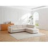 Image de Canapé d'angle droit convertible en tissu texturé beige BESEMA