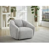 Image de Fauteuil pivotant en tissu texturé gris clair NAFEKI