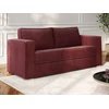 Image de Canapé 3 places convertible express en tissu chenille bordeaux - Couchage 140 cm - Matelas 22 cm avec mémoire de forme LORETO