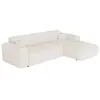 Image de Grand canapé dangle droit convertible en tissu bouclette blanc POGNI de Maison Céphy
