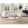 Image de Grand canapé d'angle droit convertible en tissu bouclette blanc POGNI de Maison Céphy