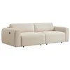 Image de Canapé 4 places avec assise coulissante électrique en velours côtelé fines côtes beige PASTARO