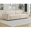 Image de Canapé 4 places avec assise coulissante électrique en velours côtelé fines côtes beige PASTARO