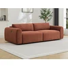 Image de Canapé 4 places avec assise coulissante électrique en velours côtelé fines côtes terracotta PASTARO