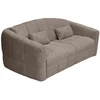 Image de Canapé 3 places convertible express en tissu bouclette taupe - Couchage 140 cm - Matelas 13 cm RETUNA