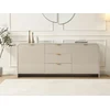 Image de Buffet avec 2 portes et 3 tiroirs - Beige et doré - ORALINO