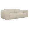 Image de Canapé 3 places convertible express en velours côtelé beige - Couchage 140 cm - Matelas 16 cm avec mémoire de forme POGNIA