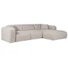 Image de Grand canapé dangle droit convertible express en tissu chiné beige - Couchage 140 cm - Matelas 16 cm mémoire de forme POGNI