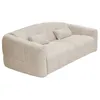Image de Canapé 4 places convertible express en tissu bouclette beige - Couchage 160 cm - Matelas 16 cm RETUNA