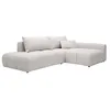 Image de Canapé dangle droit ouvert convertible en tissu texturé beige MINTURNO