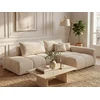Image de Canapé d'angle droit ouvert convertible en tissu texturé beige MINTURNO