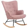 Image de Fauteuil à bascule en tissu chiné rose ELMINA