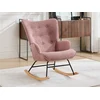 Image de Fauteuil à bascule en tissu chiné rose ELMINA