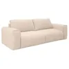 Image de Canapé 3 places convertible express en tissu beige - Couchage 140 cm - Matelas 16 cm mémoire de forme POGLO