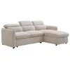 Image de Canapé dangle convertible et réversible en tissu beige MANUKO