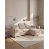 Image de Canapé d'angle convertible et réversible en tissu beige MANUKO