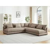 Image de Canapé d'angle réversible en tissu taupe SPERONE