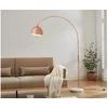 Image de Grand lampadaire arc - Métal et marbre - H. 180 cm - Cuivré - OMBRAGE