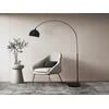 Image de Grand lampadaire arc - Métal et marbre - H. 180 cm - Noir mat - OMBRAGE