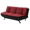 Image de Canapé convertible clic-clac en tissu rouge et noir DEMIDO