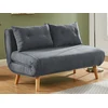Image de Canapé 2 places convertible en tissu gris VALERIO