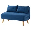 Image de Canapé 2 places convertible en tissu bleu VALERIO