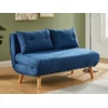 Image de Canapé 2 places convertible en tissu bleu VALERIO