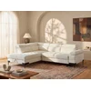 Image de Canapé d'angle droit convertible en tissu texturé blanc cassé TICOUTA
